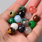 10pcs Round Big Hole Beads 12x10mm Agates Spacer Charms DIY