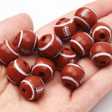 10pcs Round Rugby Wooden Beads for Kids DIY Jewelry Making 16mm