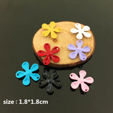 10pcs Spray Paint Rhinestones Flower Charm DIY Jewelry Accessories