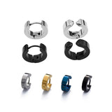10pcs Stainless Steel 4x9mm Hoop Earrings Ring Cuff Ear Clip On Men Women