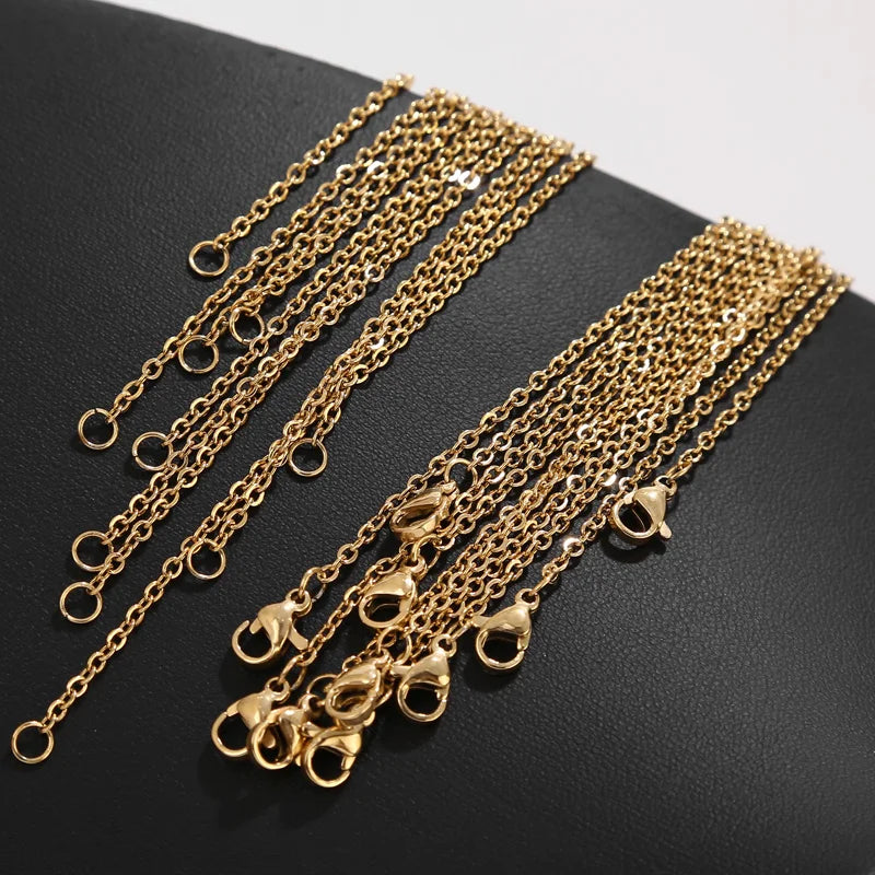 10pcs Stainless Steel Link Cable Chain Necklace DIY Jewelry Making Supplies