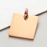 10pcs Stainless Steel Square Charms Pendants 12*15.5mm