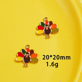 Thanksgiving Owl Turkey Maple Charms for Jewelry Making