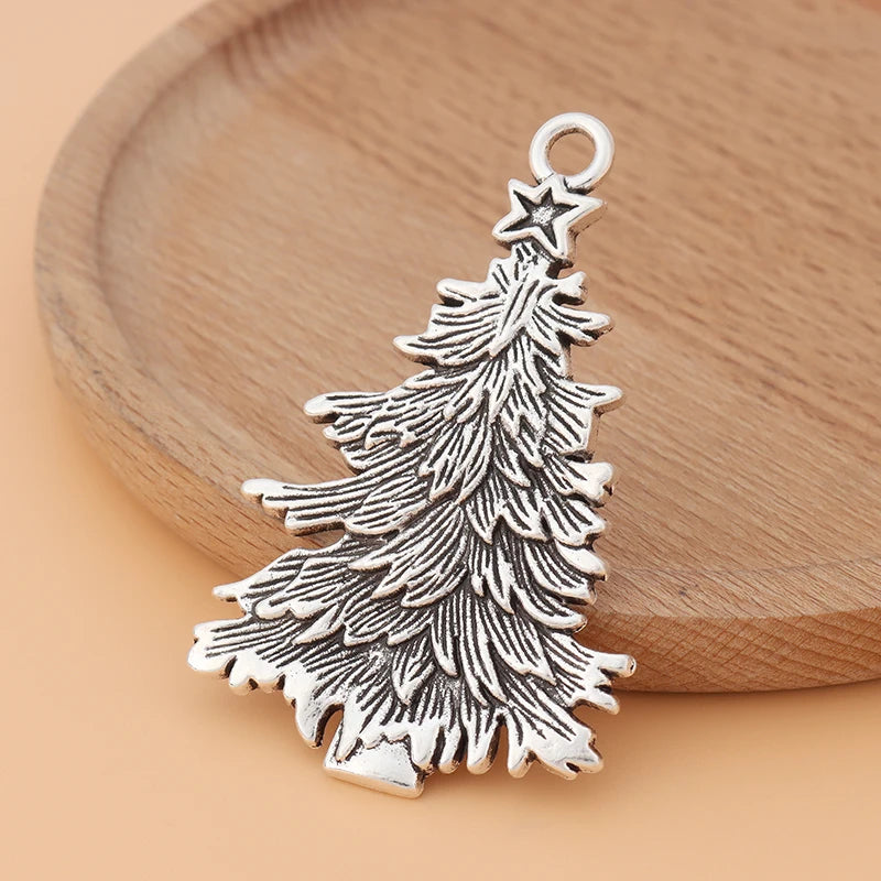 10pcs Tibetan Silver Christmas Tree Charms for Jewelry Making