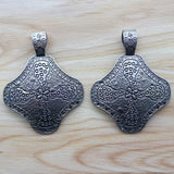 Tibetan Silver Ethnic Flower Charms Pendants for Jewelry Making