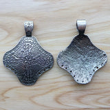 Tibetan Silver Ethnic Flower Charms Pendants for Jewelry Making