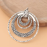 10pcs Tibetan Silver Hammered 4 Circles Round Charms Pendants