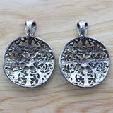 10pcs Tibetan Silver Hollow Filigree Flower Charms Pendants for Necklace Making