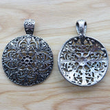 10pcs Tibetan Silver Hollow Filigree Flower Charms Pendants for Necklace Making
