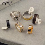 10pcs Titanium Steel Mix Silver Letter Rings Size 16-22 Randomly