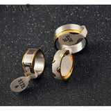 10pcs Titanium Steel Mix Silver Letter Rings Size 16-22 Randomly