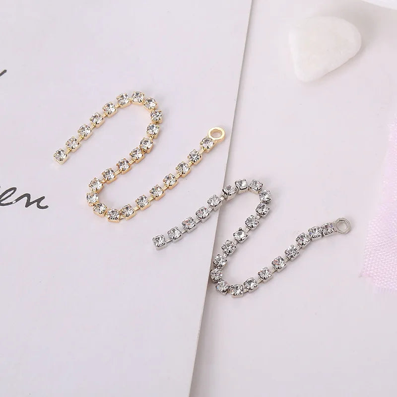 10pcs Rhinestone Copper Tassel DIY Jewelry Making Earrings Necklace