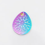 10pcs Stainless Steel Water Drop Charms Earring Pendants Etched Gradient Hollow