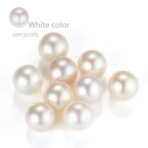 10pcs Pink Purple AA Freshwater Round Loose Pearl Beads
