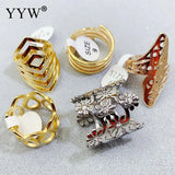 10pcs Rhinestone Titanium Steel Ring Set Mix 50 Styles Geometric Joint Rings