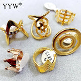 10pcs Rhinestone Titanium Steel Ring Set Mix 50 Styles Geometric Joint Rings