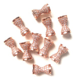 Zirconia Hourglass Shape Spacers Beads for Bracelets, 10pcs