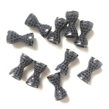 Zirconia Hourglass Shape Spacers Beads for Bracelets, 10pcs