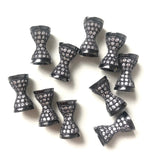 Zirconia Hourglass Shape Spacers Beads for Bracelets, 10pcs