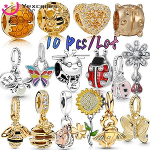 10pcs DIY Beaded Accessory with Rhinestone Charms for Bracelet Necklace