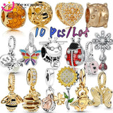 10pcs DIY Beaded Accessory with Rhinestone Charms for Bracelet Necklace