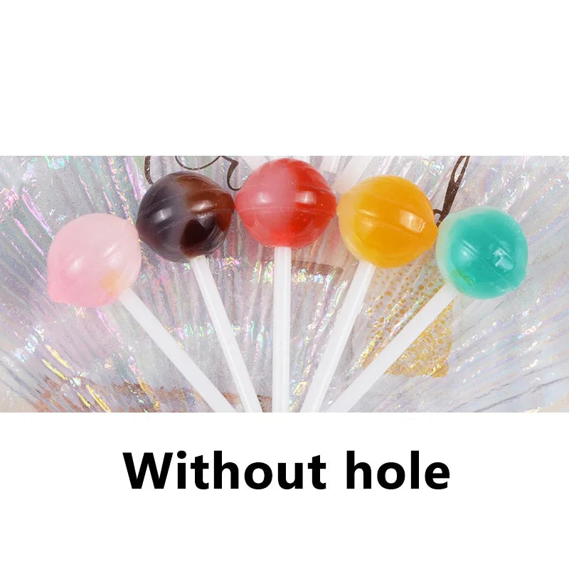 10pcs 3D Planet Lollipop Resin Earring Charms DIY Crafts Keychain Necklace
