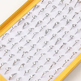 10pcs Silver Zircon Rings for Wedding Party Gift