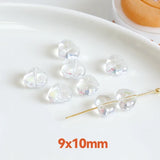 10pcs Love Glass Beads DIY Necklace Bracelet Earrings