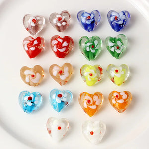10pcs Heart Shape Acrylic Beads for DIY Jewelry Making
