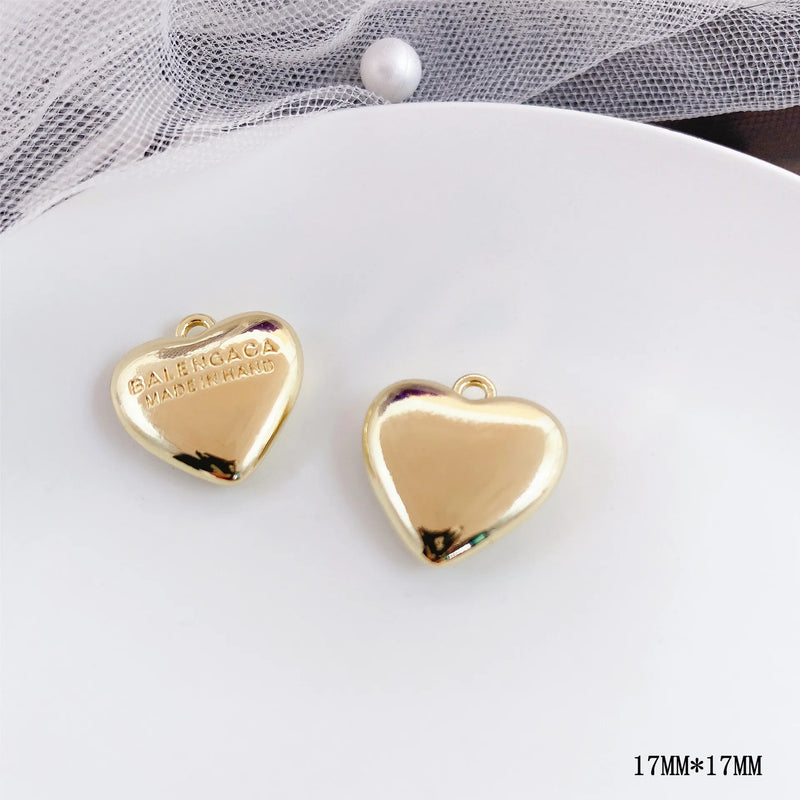 10pcs Love Heart Pendant Base Charms for DIY Necklace Earrings