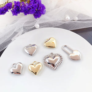10pcs Love Heart Pendant Base Charms for DIY Necklace Earrings