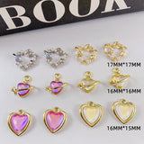 10pcs Rhinestone Heart Pendants for Necklace Earrings Jewelry Making