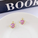 10pcs Rhinestone Heart Pendants for Necklace Earrings Jewelry Making