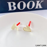 10pcs Love Heart Stud Earrings Connectors for DIY Jewelry Making