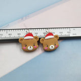 10pcs Christmas Bear Charms Keychains Animals Pendant DIY Jewelry Findings