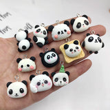 10pcs Bamboo Panda Head Pendant Charms DIY Jewelry Making Findings
