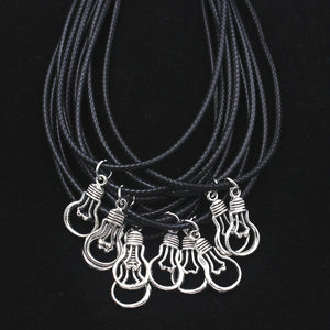 10pcs Light Bulb Necklace Lightbulb Charms Chain Dainty Necklace
