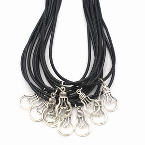 10pcs Light Bulb Necklace Lightbulb Charms Chain Dainty Necklace