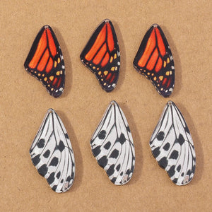10pcs Resin Butterfly Wing Charms for Girls DIY Jewelry Making