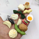 10pcs Food Charms Steamed Bread Noodles Ham Sausage Pendant Crafts Findings