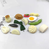 10pcs Food Charms Steamed Bread Noodles Ham Sausage Pendant Crafts Findings