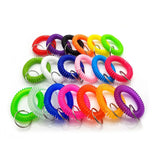 10pcs Multi-Color Spiral Wrist Coil Key Ring Set Bracelet
