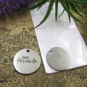 10pcs "MAMA MERMAID" Stainless Steel Charms Pendant