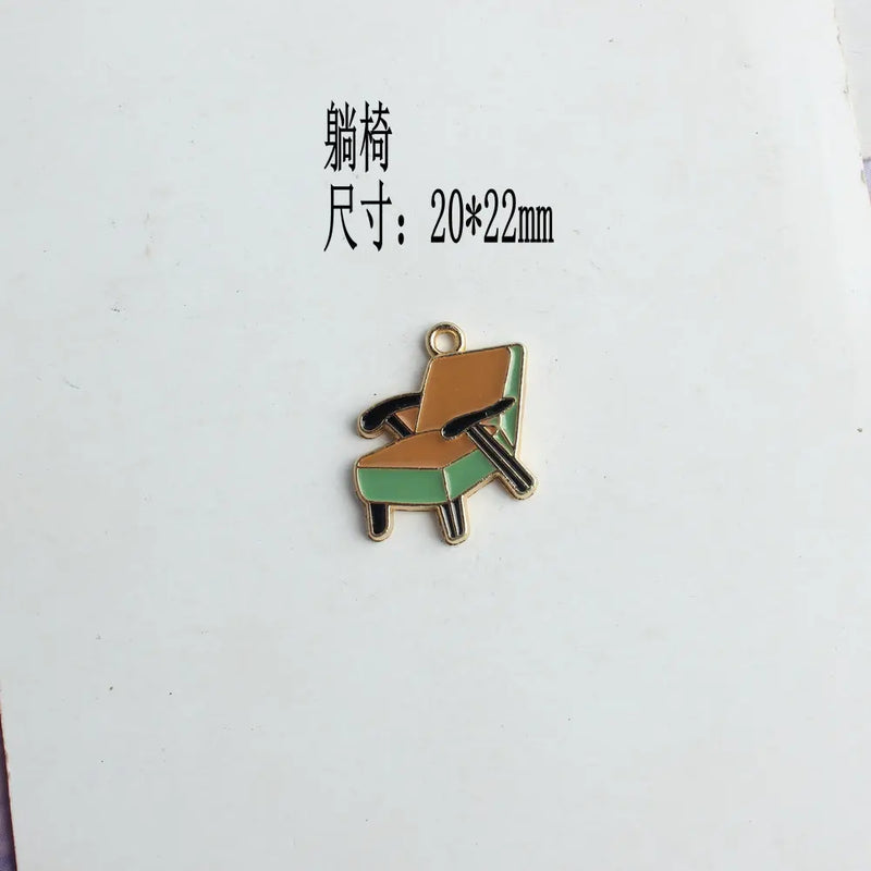 10pcs Magic Hat Wool Cap Wine Jar Single Sofa Enamel Charms Pendant