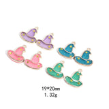 10pcs Enamel Charms Magician's Hat Pendants