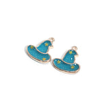 10pcs Enamel Charms Magician's Hat Pendants