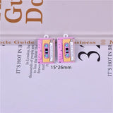 10pcs Magnetic Tape Enamel Charm Metal Pendant for Jewelry Making