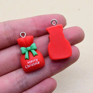 10pcs Christmas Resin Charms for Earrings Keychains DIY Decor