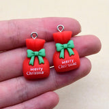 10pcs Christmas Resin Charms for Earrings Keychains DIY Decor