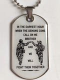 10pcs Brother's Dog tag To My Brother Pendant Necklace